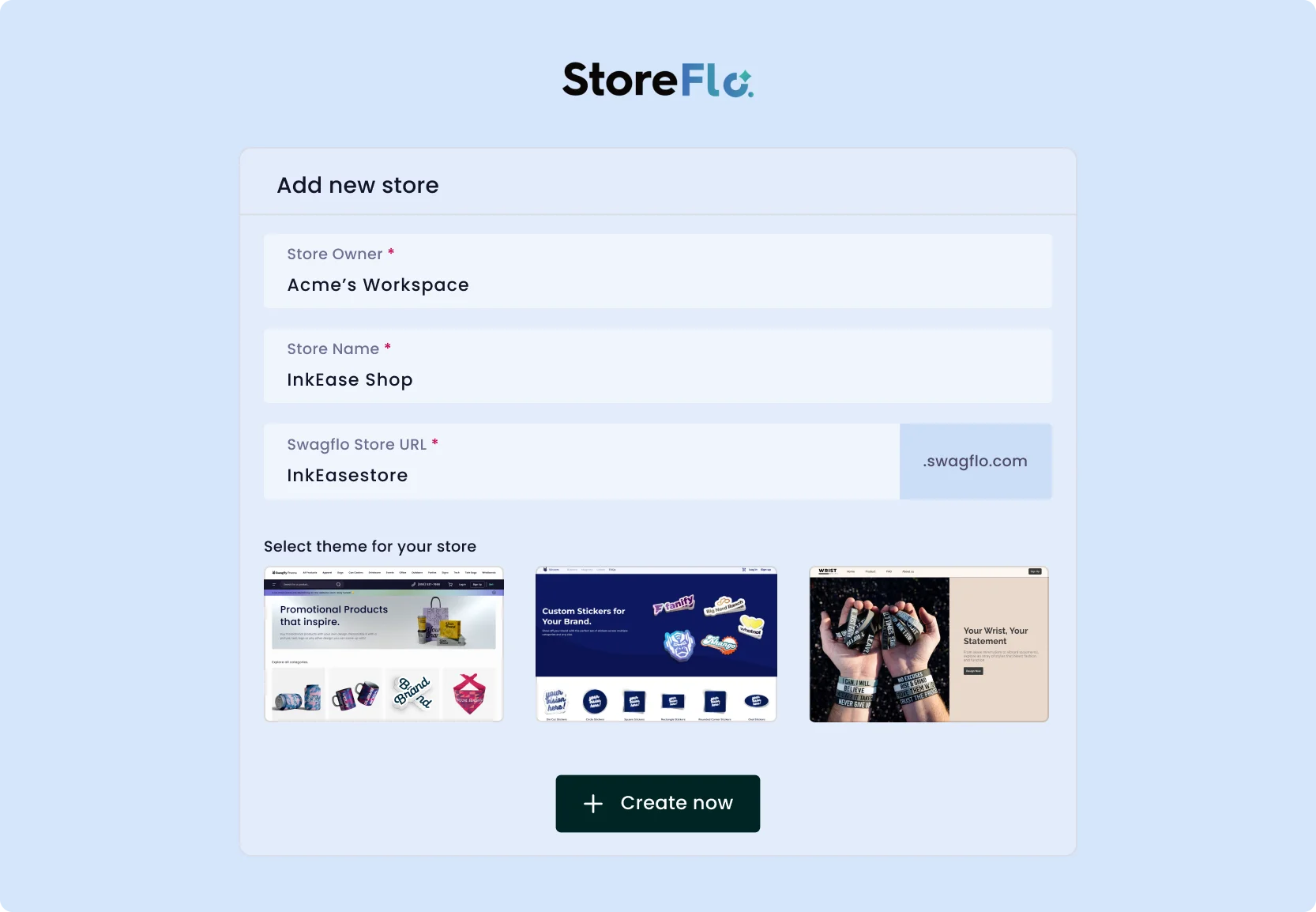 Create Stores